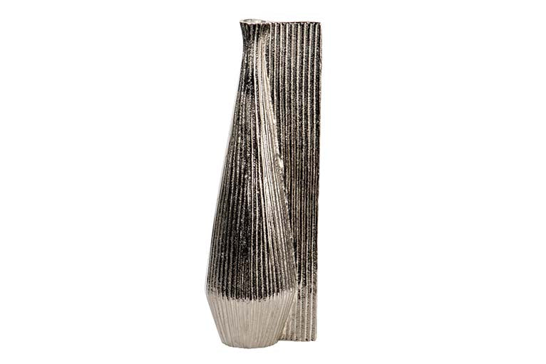 JARRON ALUMINIO PLATEADO 14x11x39 CM
