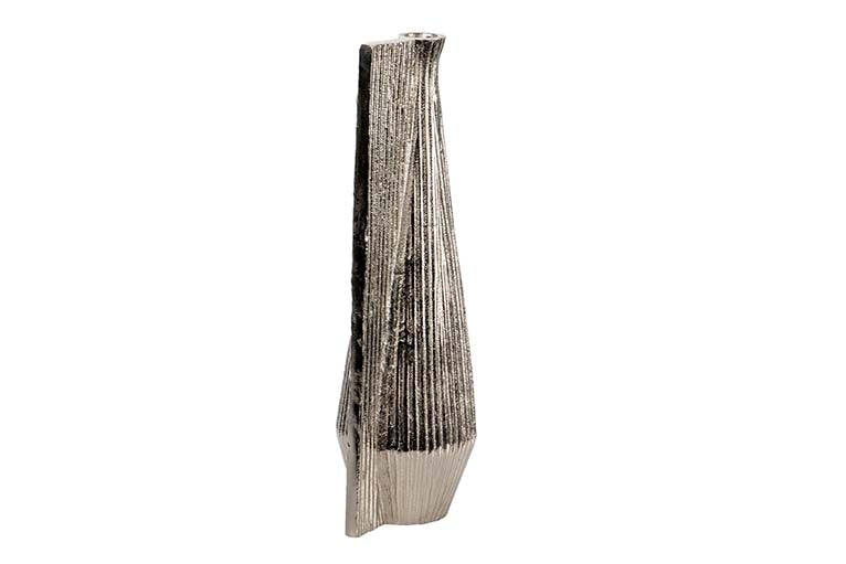 JARRON ALUMINIO PLATEADO 14x11x39 CM