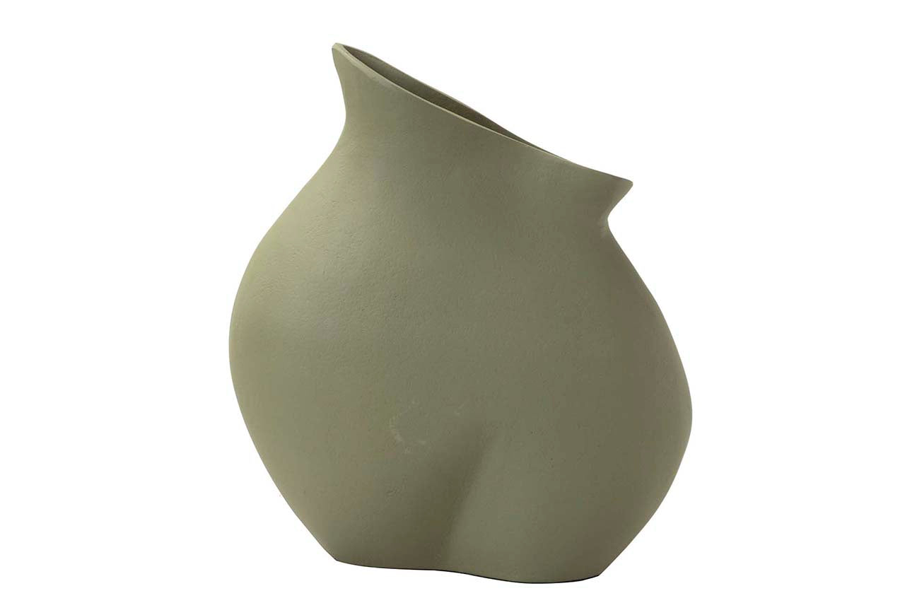 JARRON ALUMINIO VERDE 21x11x24 CM