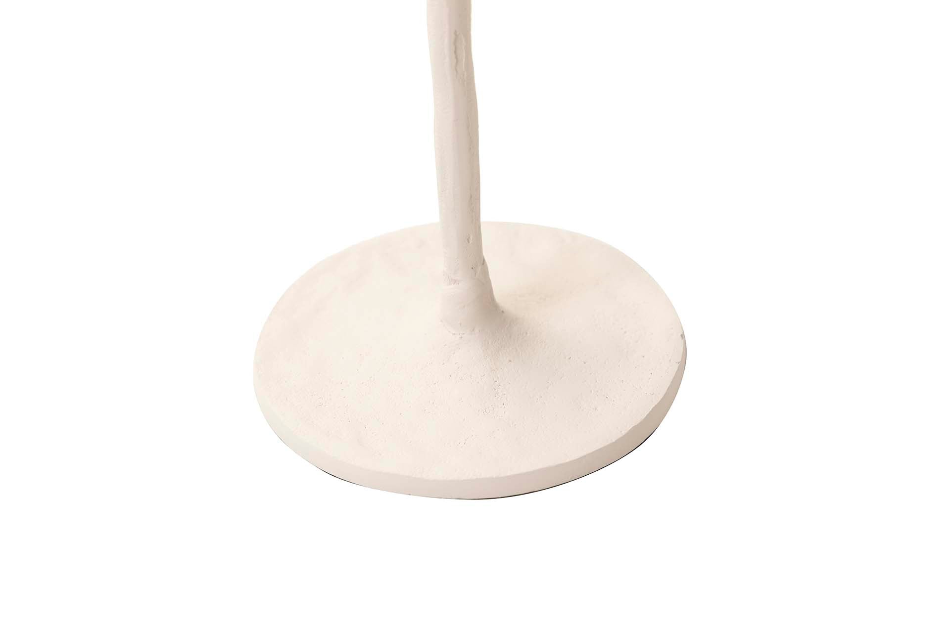 PORTA-VELAS DE ALUMÍNIO BRANCO 14x14x30 CM
