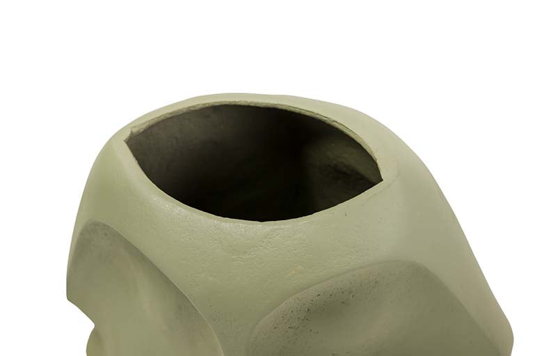 JARRON CARA ALUMINIO VERDE 21x14x27 CM