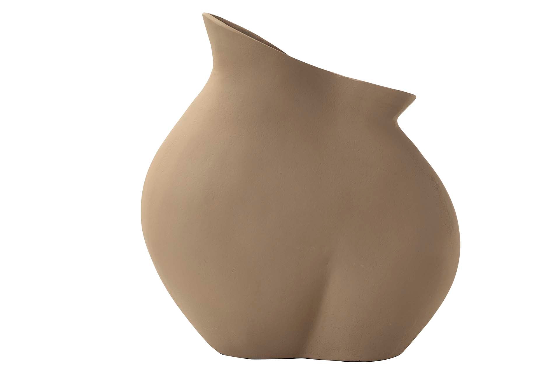 BEIGE ALUMINUM VASE 26x14x28 CM