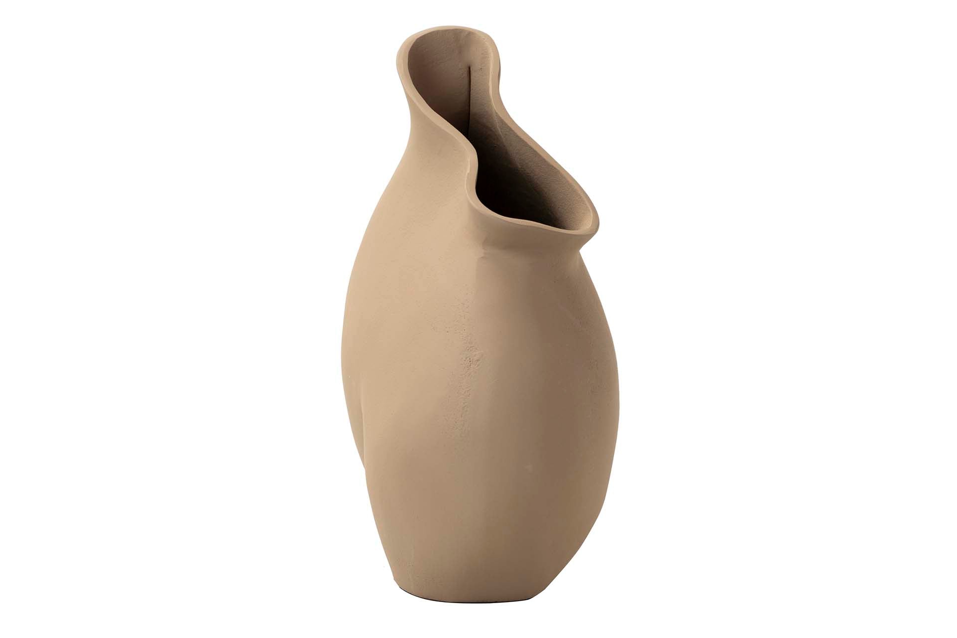 BEIGE ALUMINUM VASE 26x14x28 CM