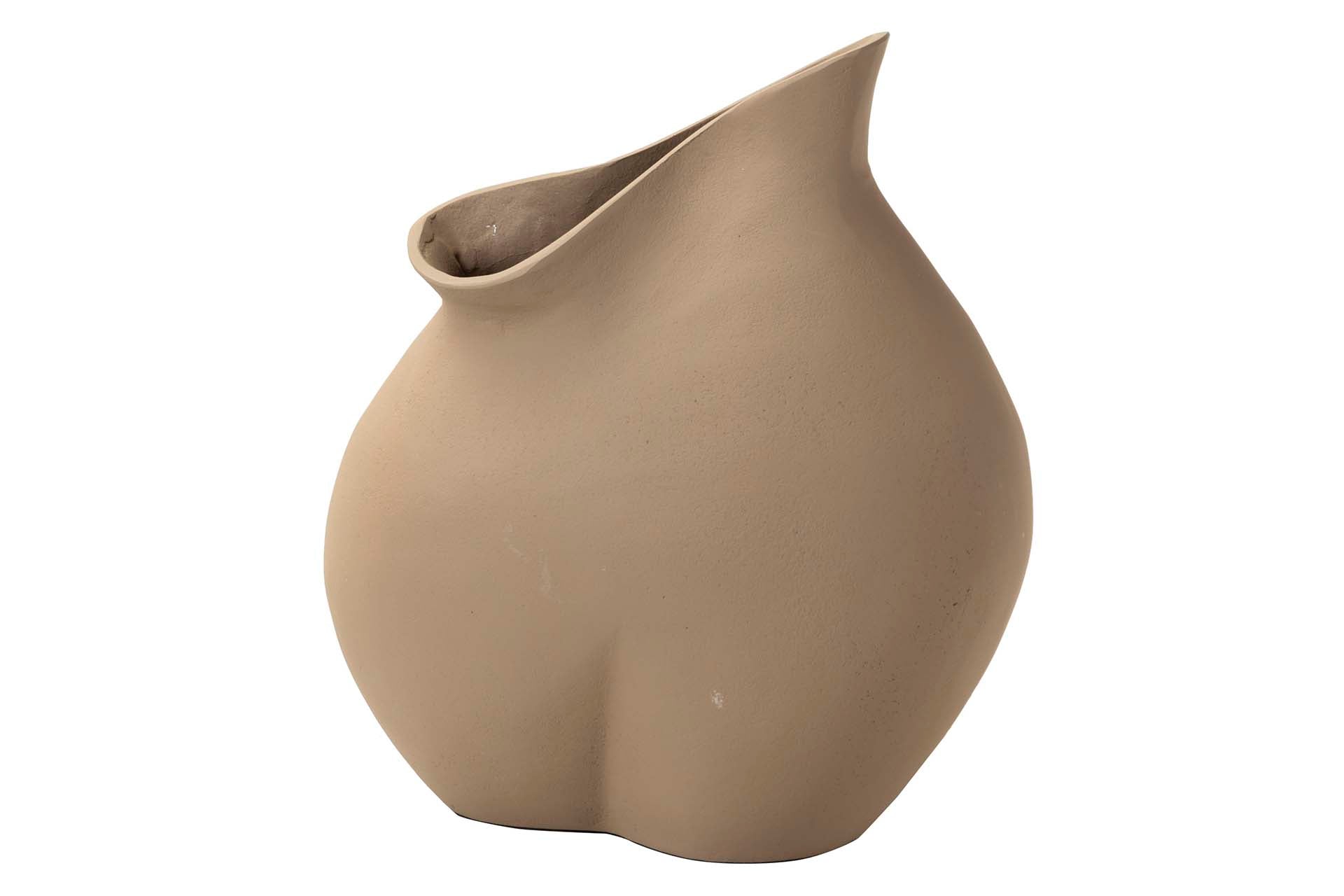 BEIGE ALUMINUM VASE 26x14x28 CM