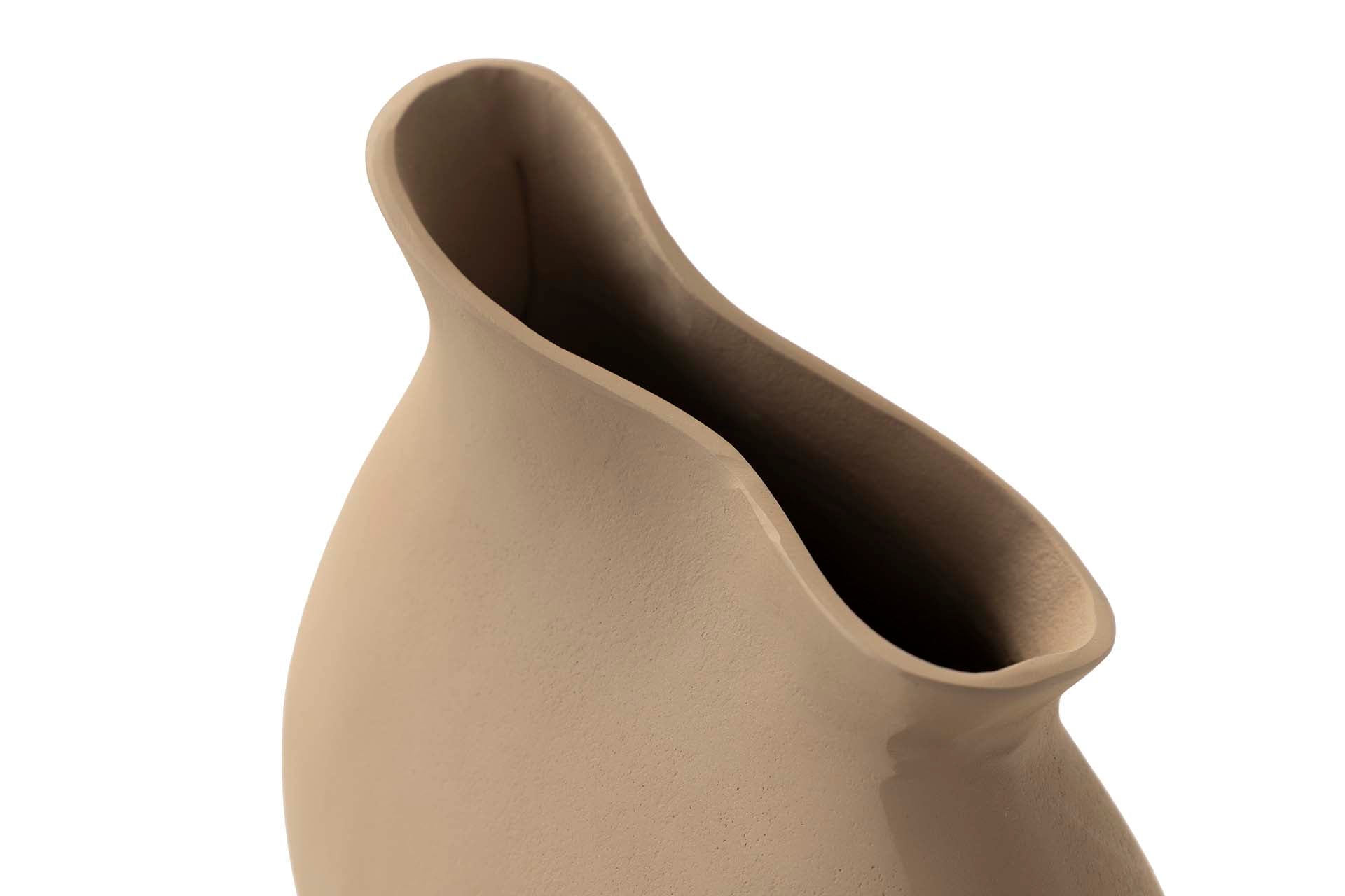BEIGE ALUMINUM VASE 26x14x28 CM