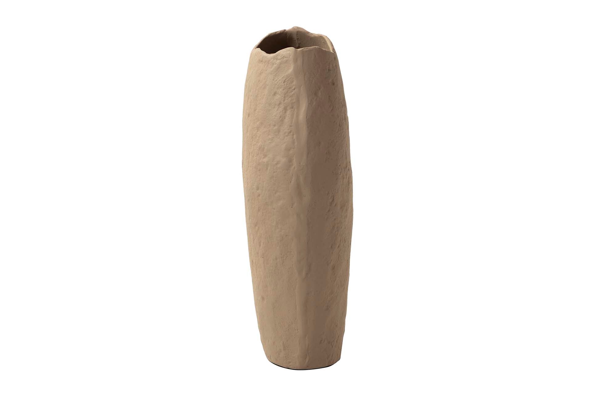 BEIGE ALUMINUM VASE 21x11x33 CM
