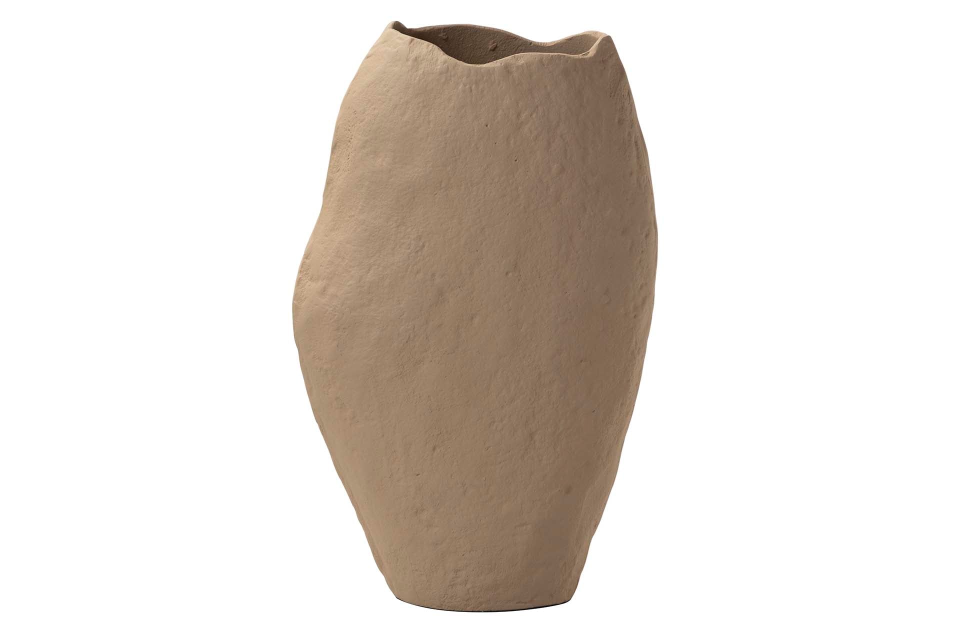 BEIGE ALUMINUM VASE 21x11x33 CM