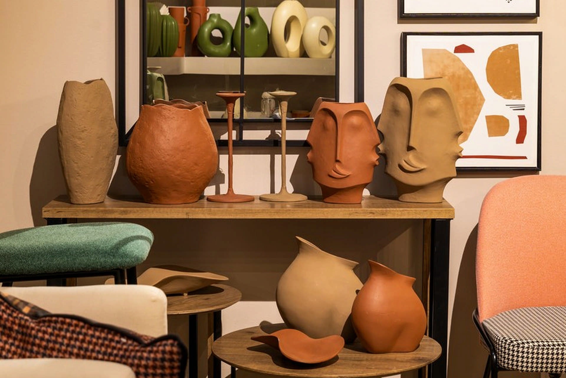 ORANGE ALUMINUM VASE 27x19x27 CM