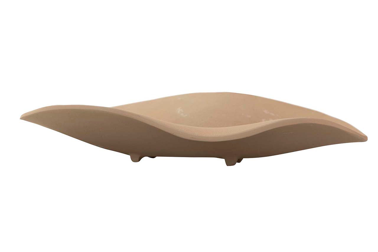 CENTRO DE MESA DE ALUMÍNIO BEGE 36x24x8 CM