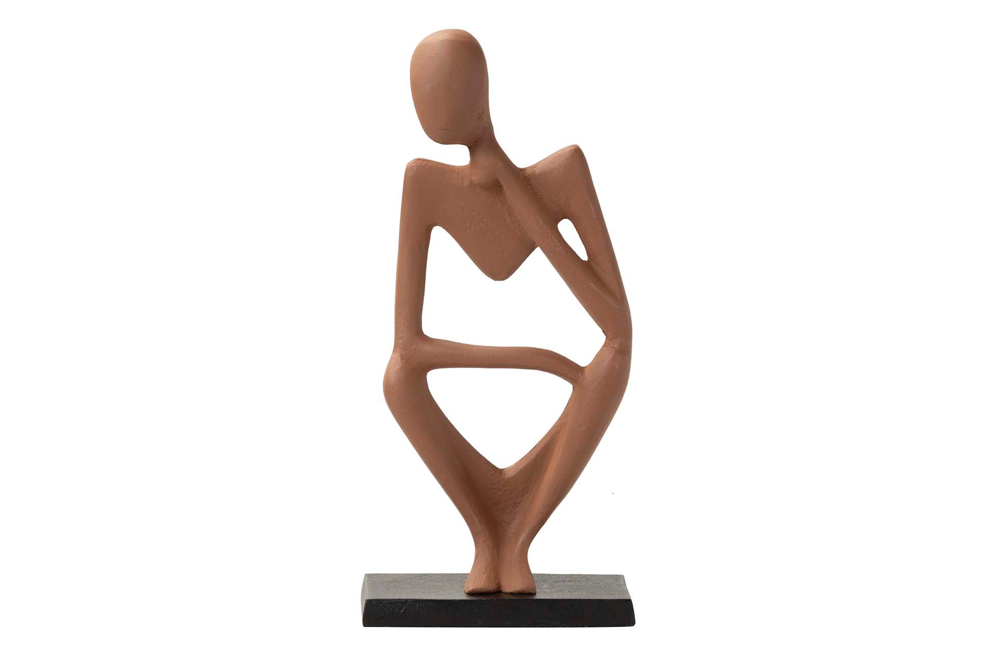 FIGURA DE ALUMÍNIO LARANJA 17x10x37 CM