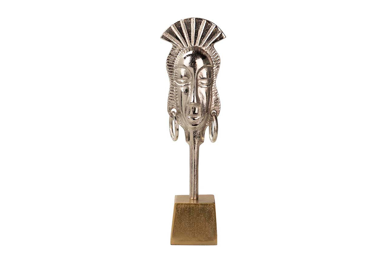 SILVER / GOLD ALUMINUM FACE FIGURE 14x10x50 CM