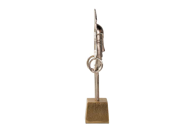 SILVER / GOLD ALUMINUM FACE FIGURE 14x10x50 CM