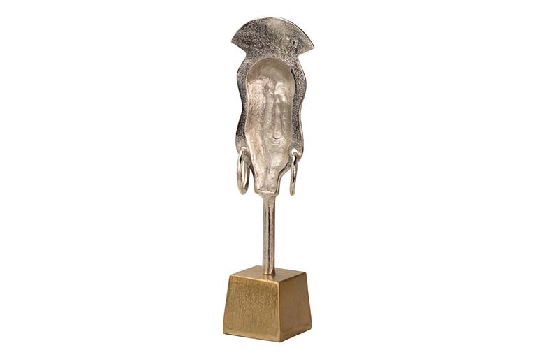 SILVER / GOLD ALUMINUM FACE FIGURE 14x10x50 CM
