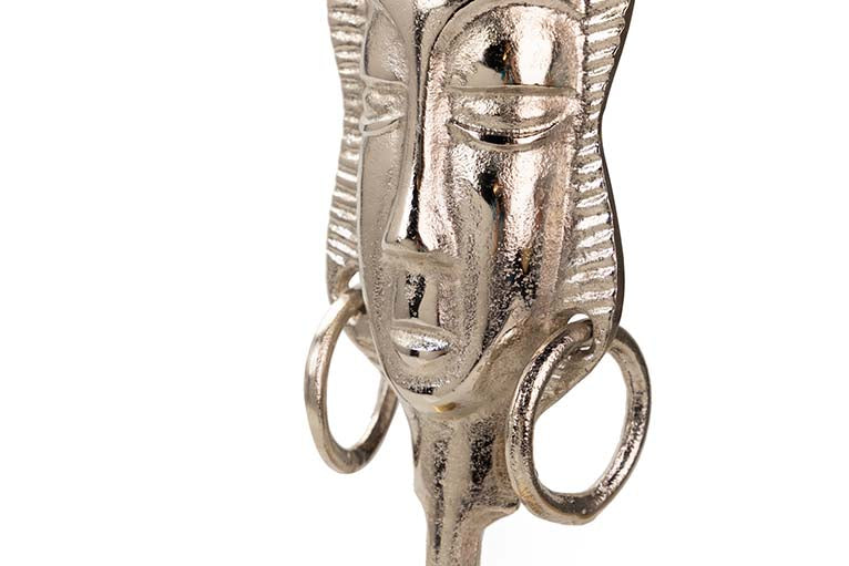 FIGURA CARA ALUMINIO PLATEADO / DORADO 14x10x50 CM