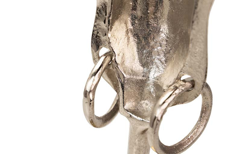 FIGURA CARA ALUMINIO PLATEADO / DORADO 14x10x50 CM