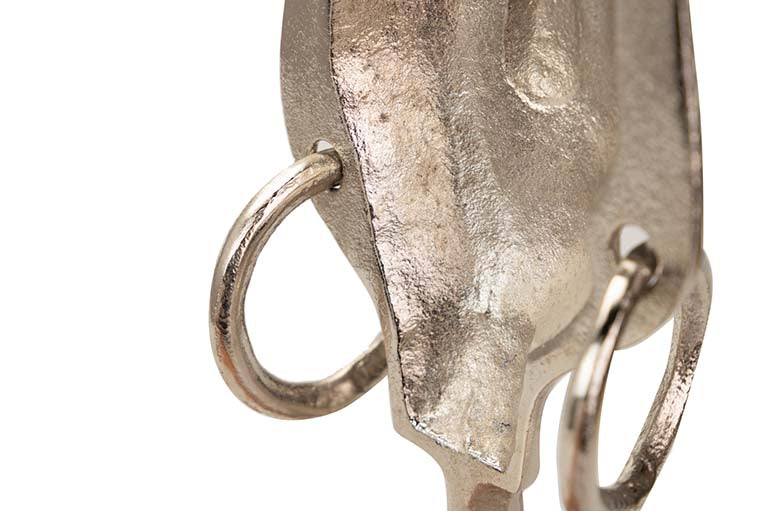 FIGURA CARA ALUMINIO PLATEADO / DORADO 14x10x50 CM