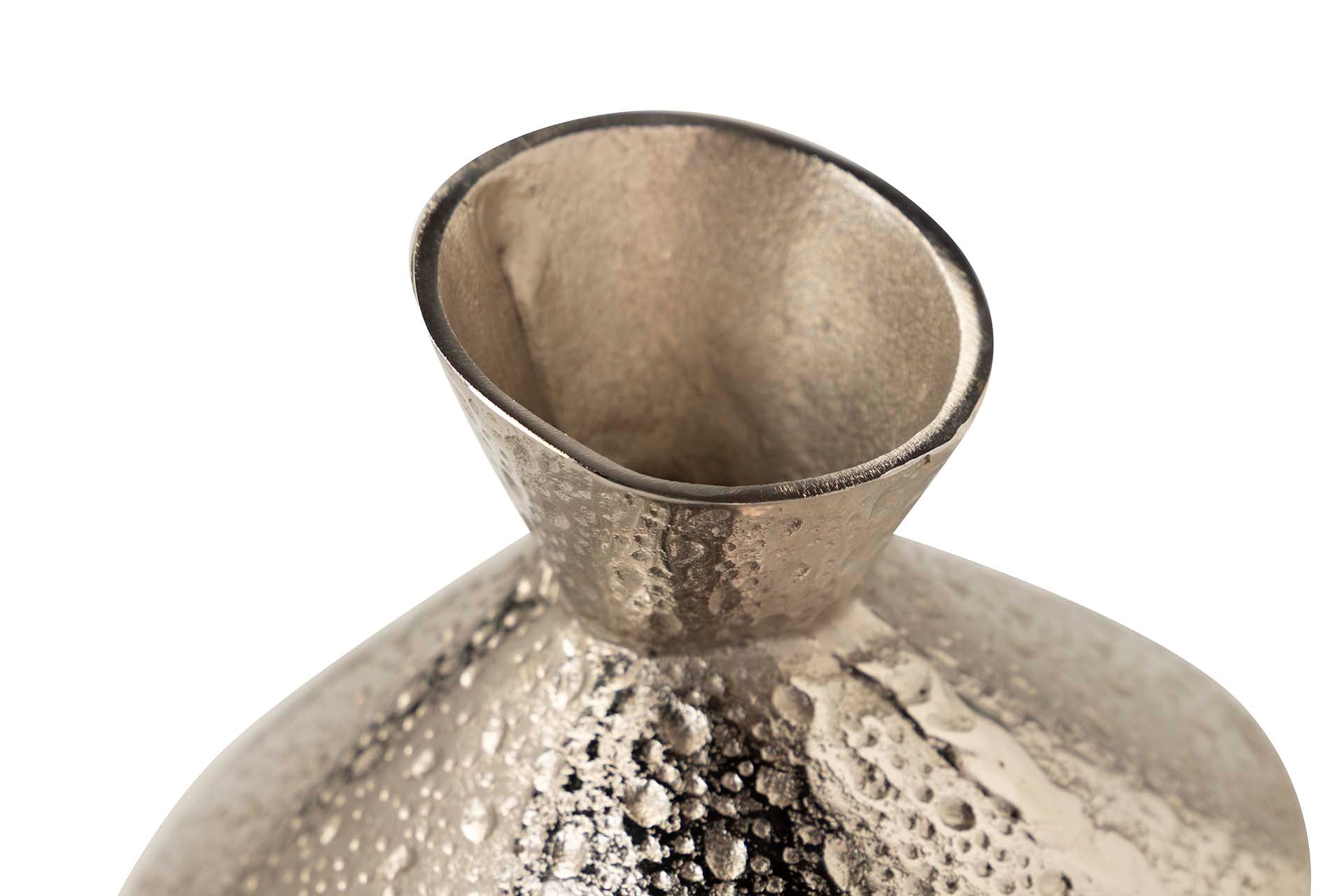 SILVER / GOLD ALUMINUM VASE 23x23x22 CM