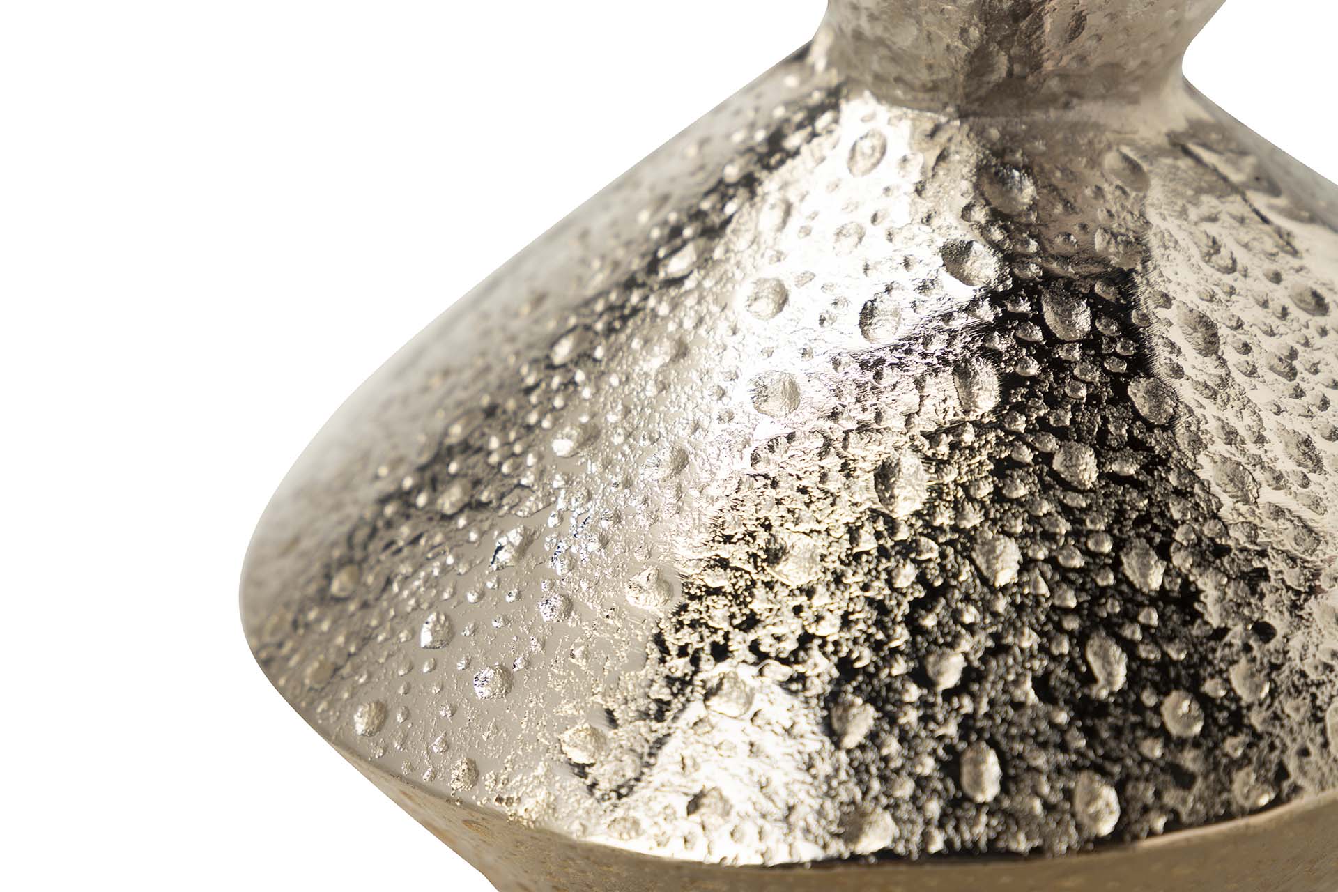 SILVER / GOLD ALUMINUM VASE 23x23x22 CM