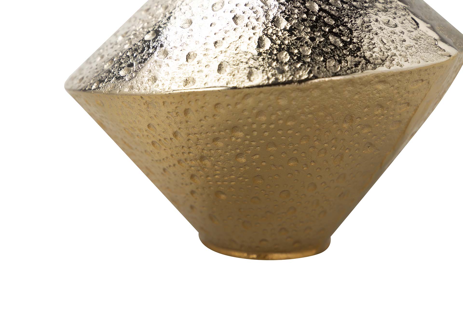 SILVER / GOLD ALUMINUM VASE 23x23x22 CM