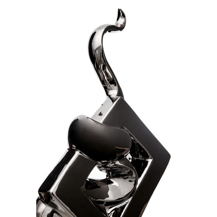 Escultura Plata-Negro Cerámica 26,50 X 12 X 44 Cm