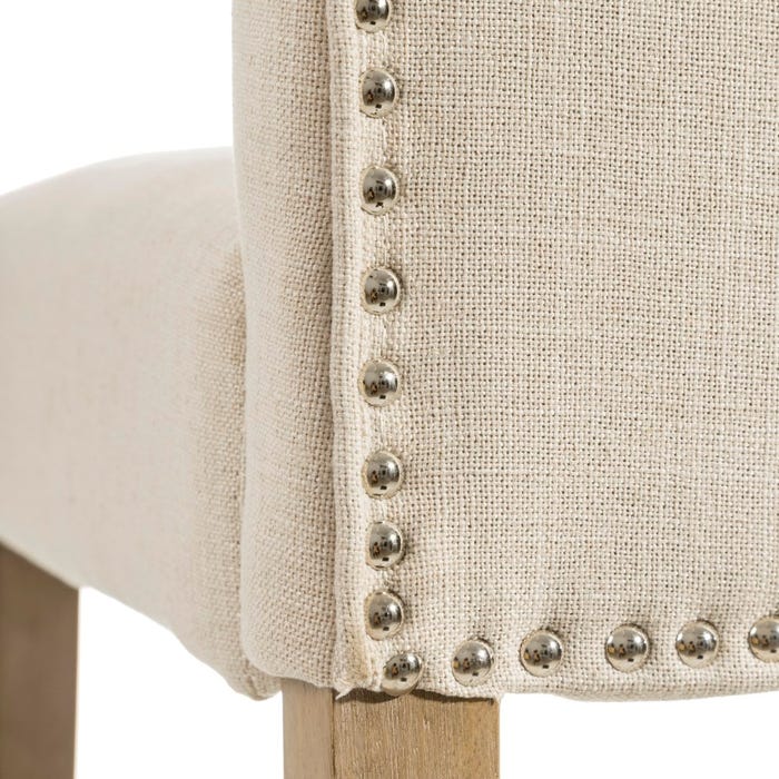 Silla Capitone Crema Tejido-Madera 48 X 45 X 105 Cm