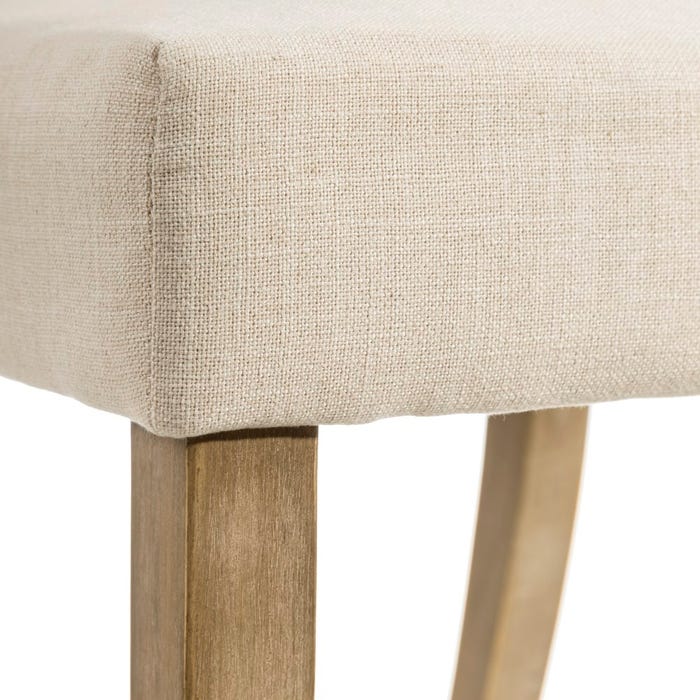Silla Capitone Crema Tejido-Madera 48 X 45 X 105 Cm