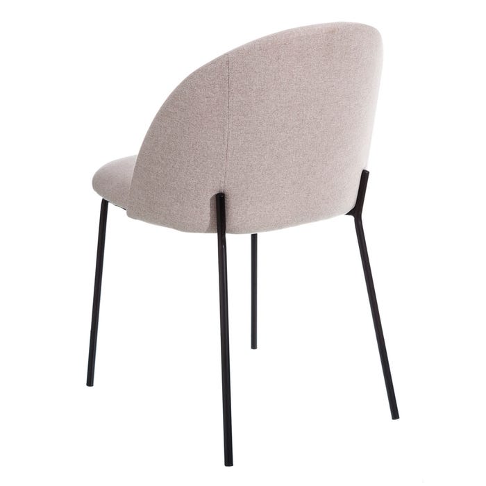 Silla Beige Tejido-Metal Moderno Salón 50 X 54 X 78,50 Cm