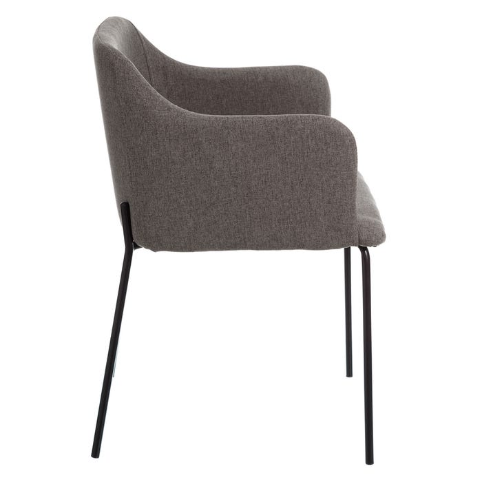 Modern Gray Fabric-Metal Chair Living Room 52.50 X 53 X 77 Cm