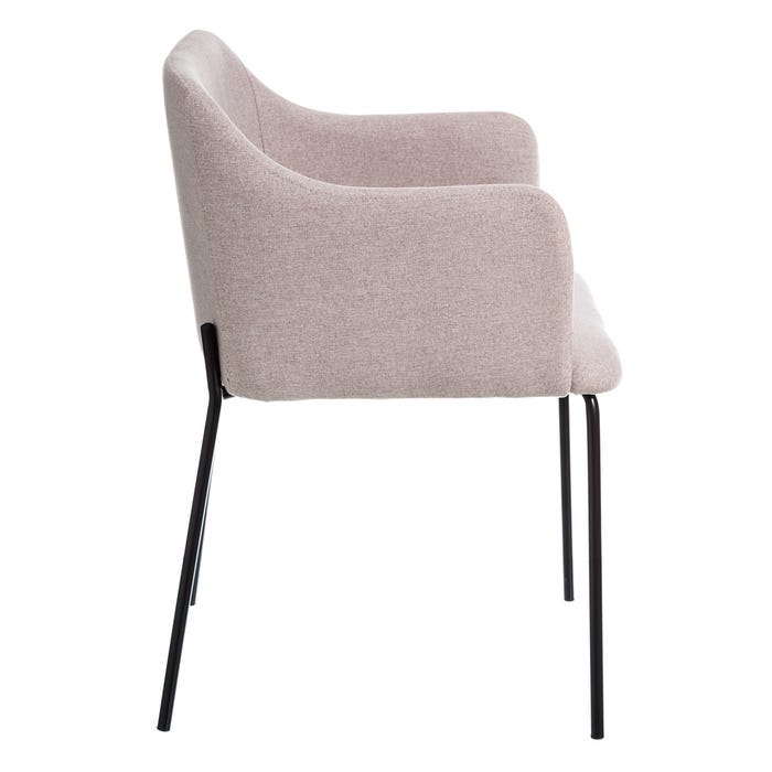 Beige Fabric-Metal Modern Living Room Chair 52.50 X 53 X 77 Cm