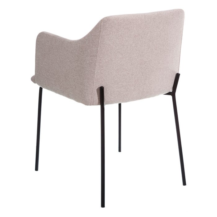 Silla Beige Tejido-Metal Moderno Salón 52,50 X 53 X 77 Cm