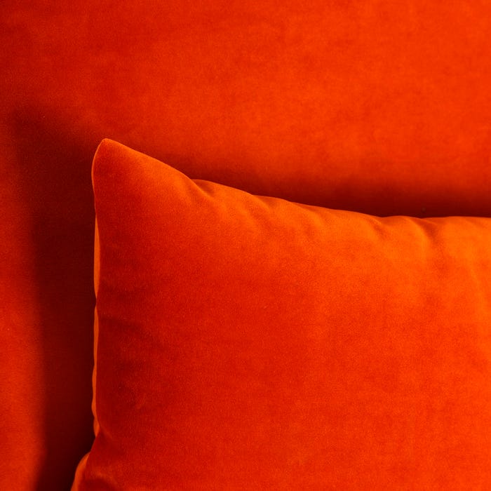 Poltrona de tecido laranja e aço inoxidável 67 x 83 x 97 cm