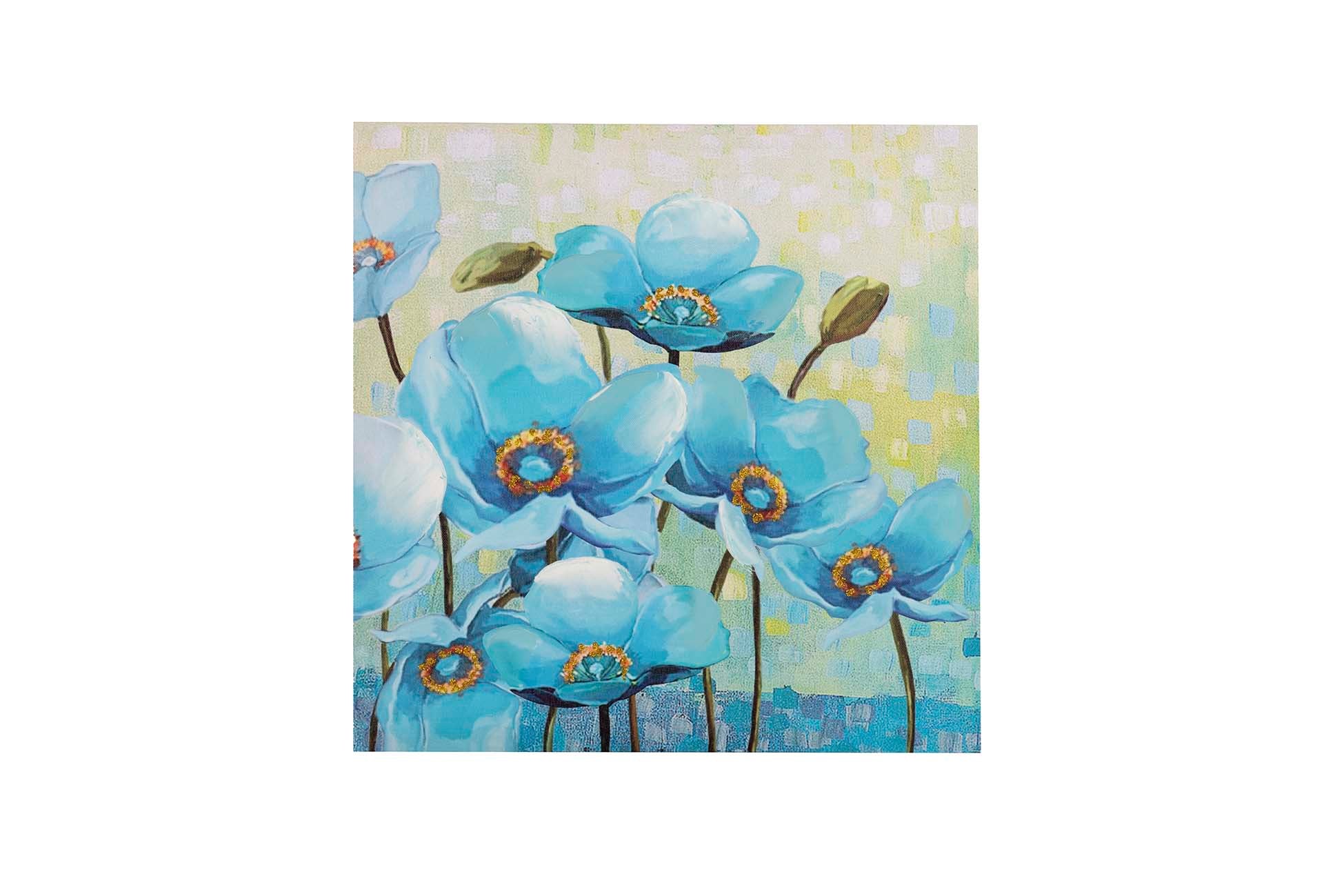 SET OF 2 CANVAS FLOWERS 40% HAND PAINTED 40x2x40 CM