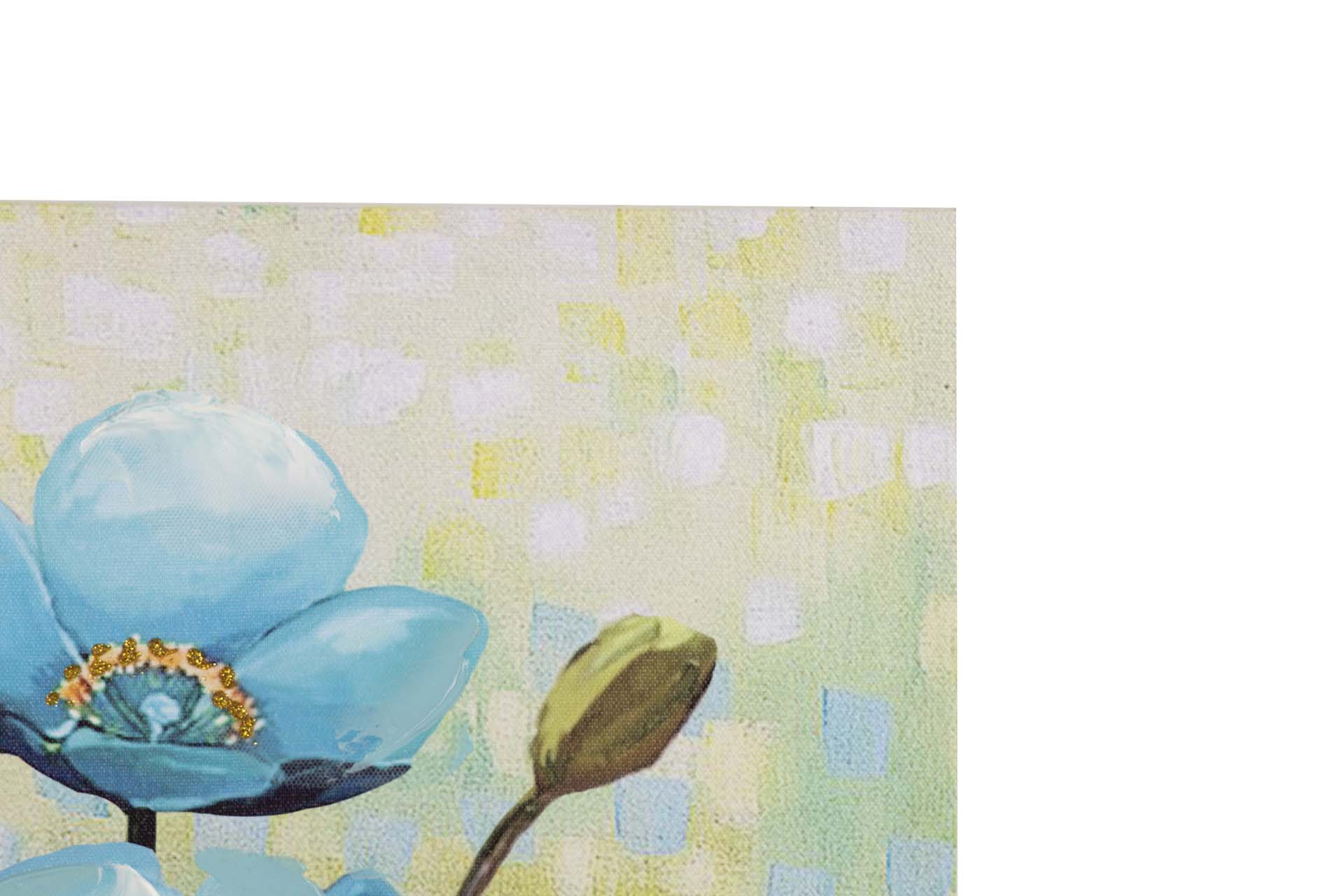 SET OF 2 CANVAS FLOWERS 40% HAND PAINTED 40x2x40 CM