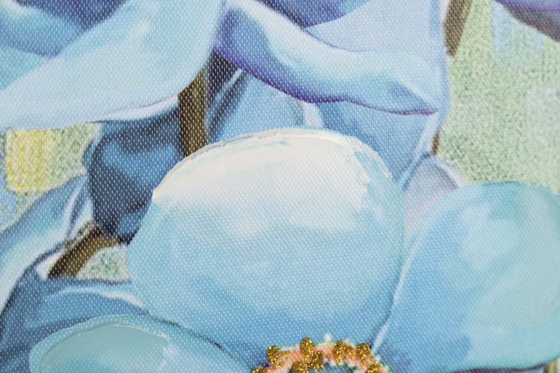 SET OF 2 CANVAS FLOWERS 40% HAND PAINTED 40x2x40 CM