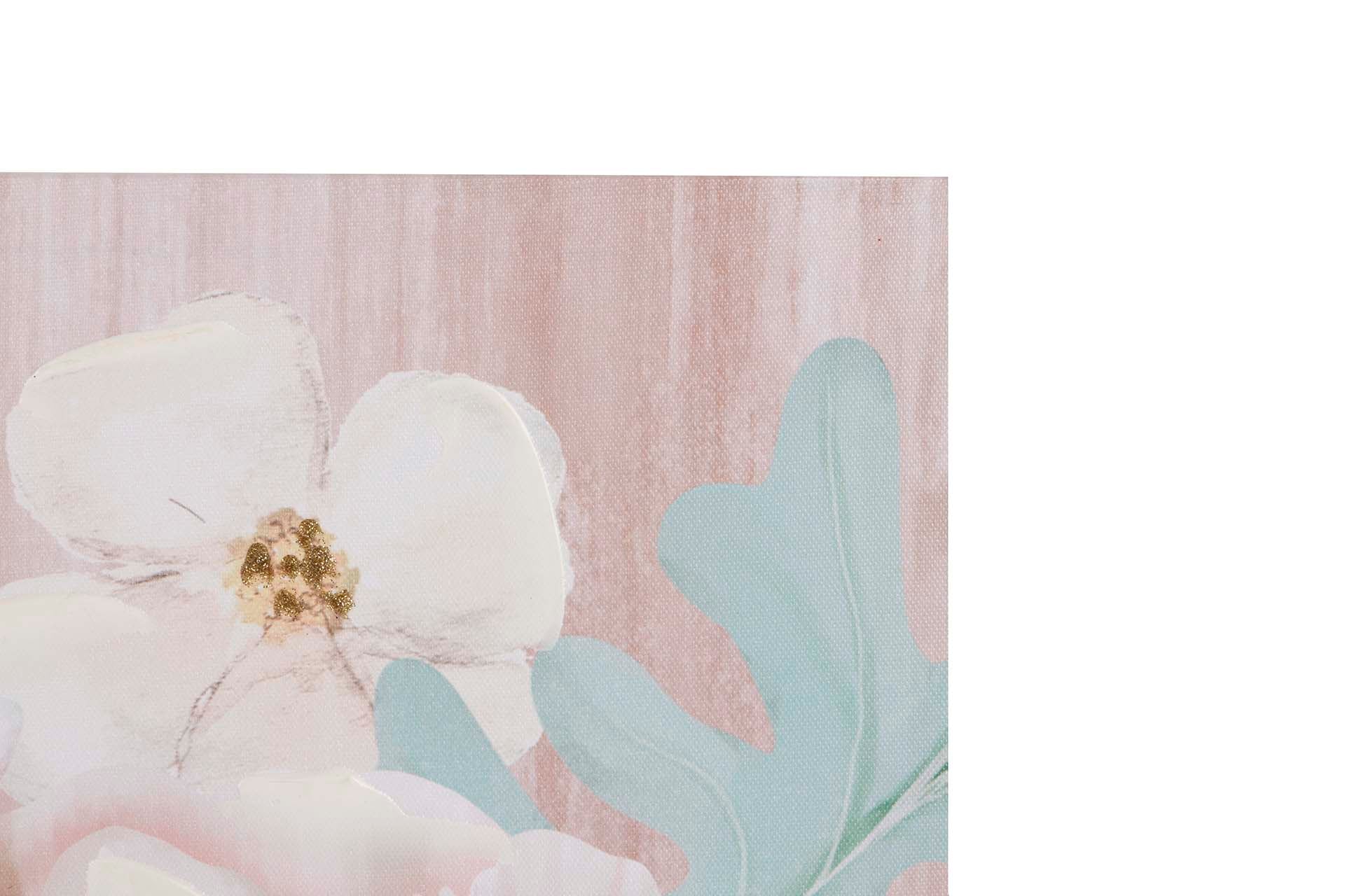 SET OF 2 CANVASES OF FLOWERS 40% HAND PAINTED 40x2x40 CM