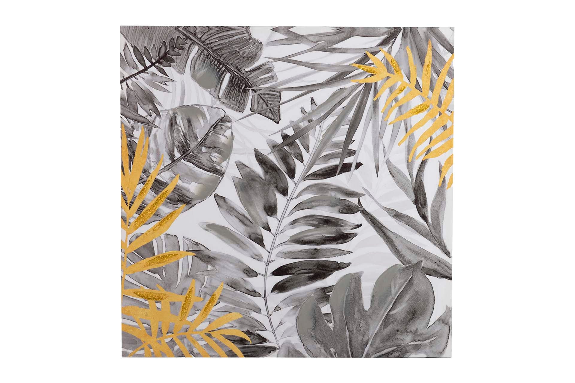 SET 2 LIENZOS HOJAS 40% PINTADO A MANO 60x3x60 CM