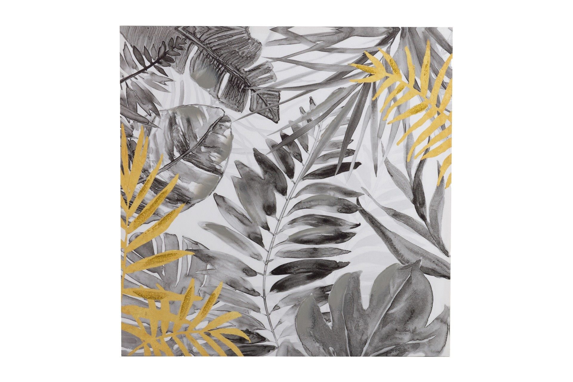 SET OF 2 LEAF CANVASES 40% HAND PAINTED 60x3x60 CM