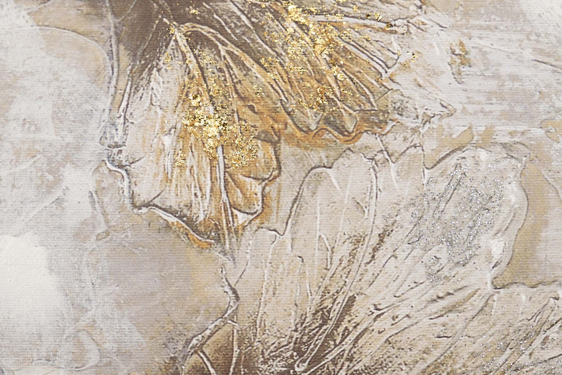 SET OF 2 CANVASES OF FLOWERS 40% HAND PAINTED 40x3x120 CM