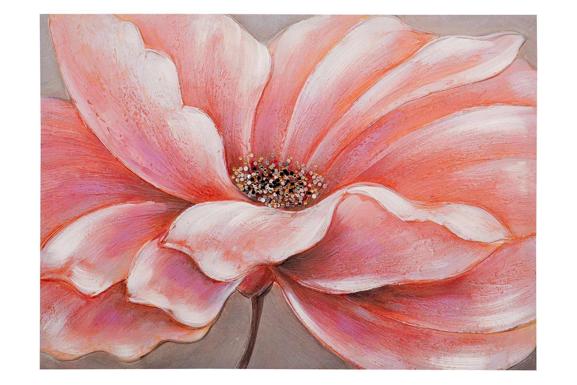 SET OF 2 CANVASES WITH FLOWERS, 40% HAND PAINTED, 70x3x50 CM