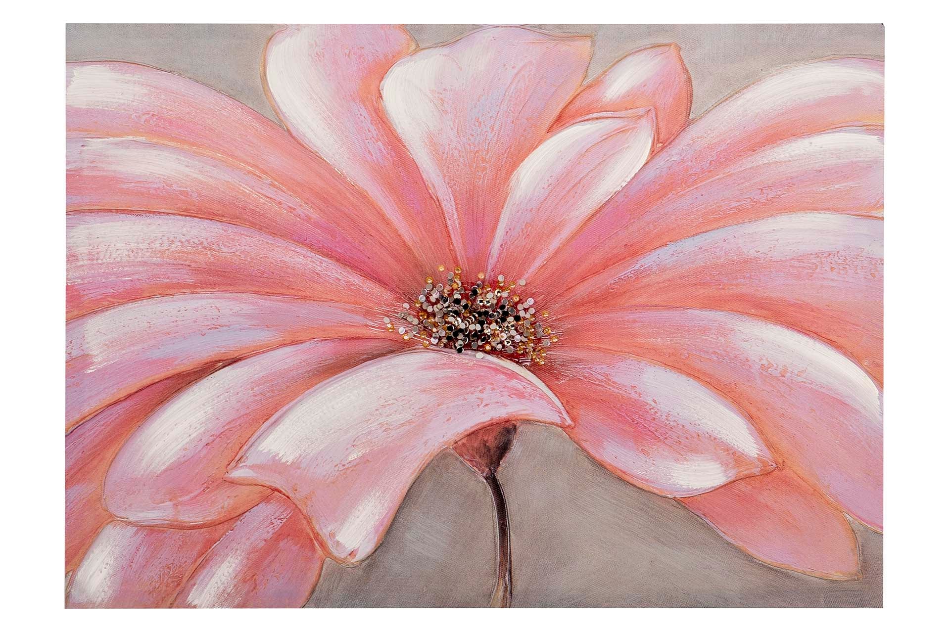 SET OF 2 CANVASES WITH FLOWERS, 40% HAND PAINTED, 70x3x50 CM