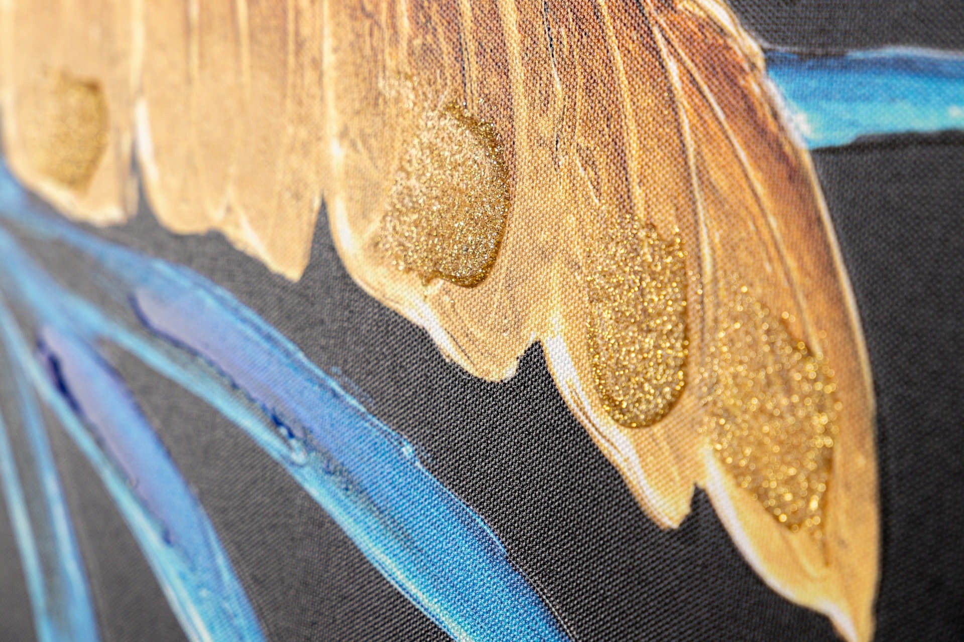 SET OF 2 CANVASES LEAVES 40% HAND PAINTED 50x3x70 CM