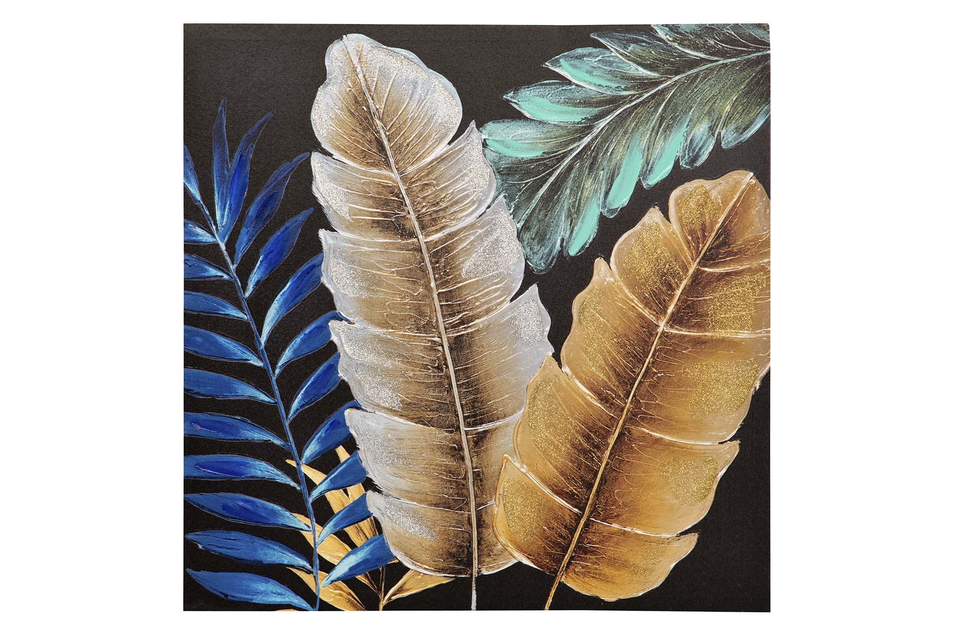 SET OF 2 CANVASES WITH FLOWERS, 40% HAND PAINTED, 60x3x60 CM