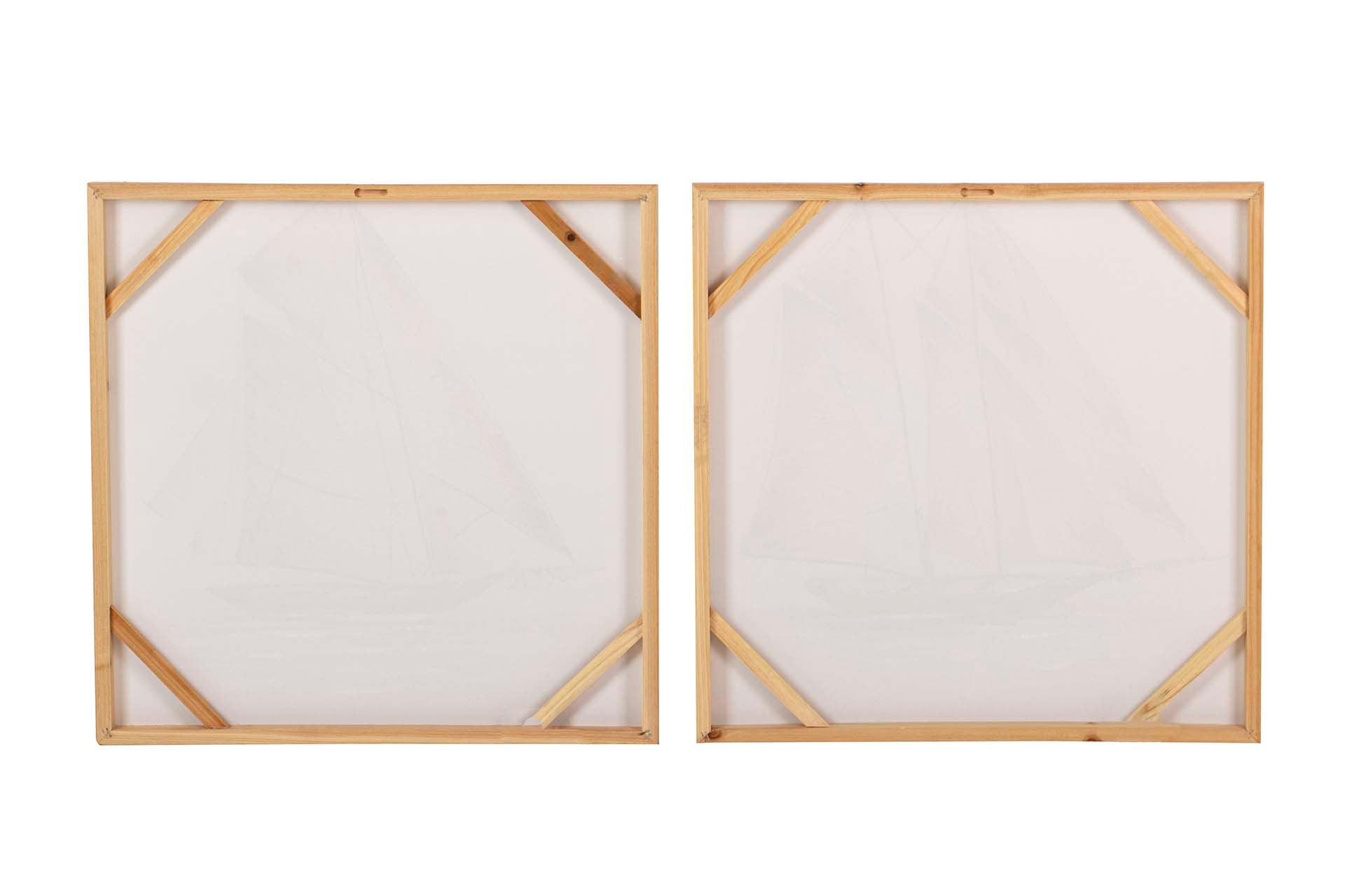 SET 2 LIENZOS BARCO 40% PINTADO MANO 60x3x60 CM