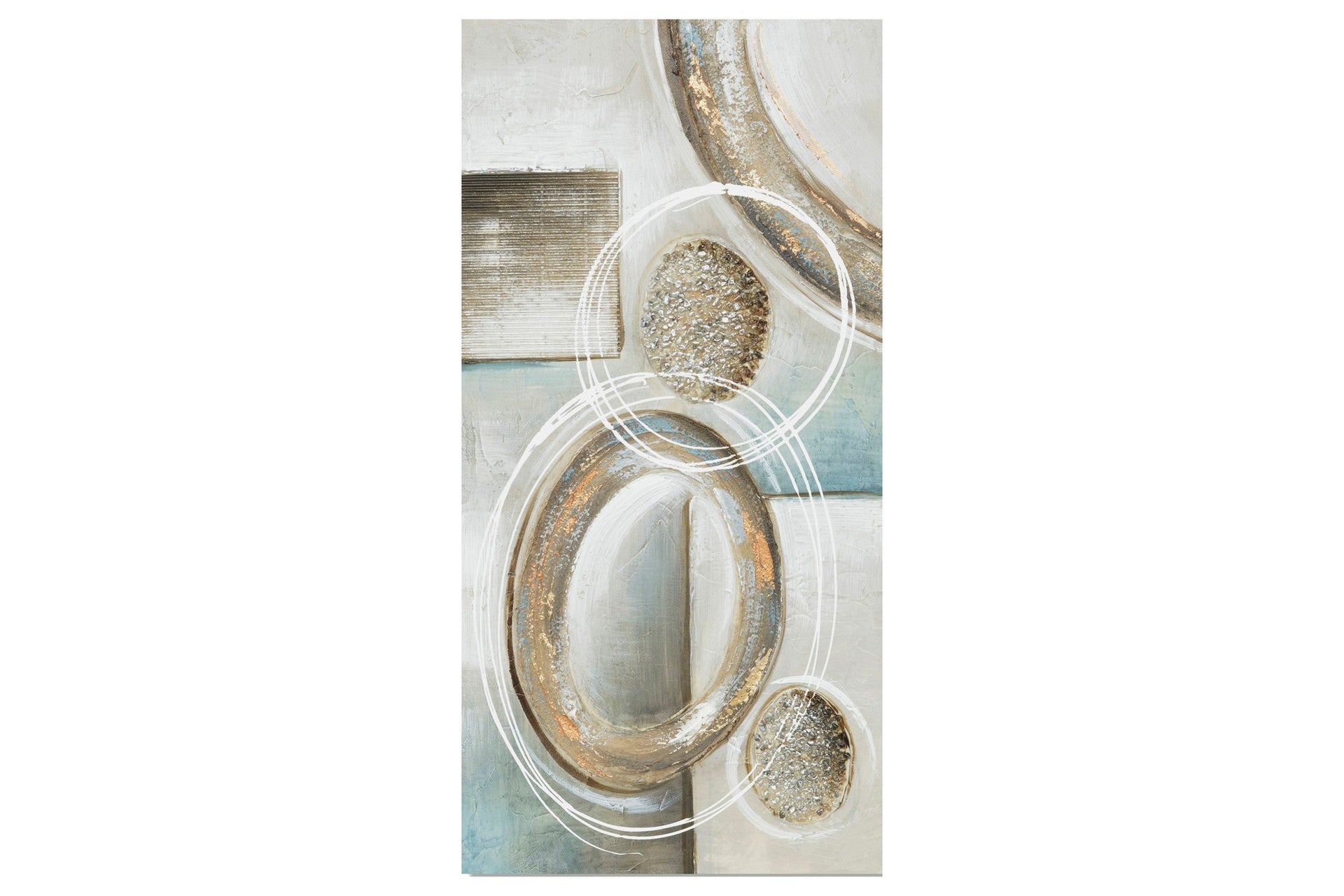 CONJUNTO DE 2 TELAS ABSTRATAS, 40% PINTADAS À MÃO, 40x3x80 CM