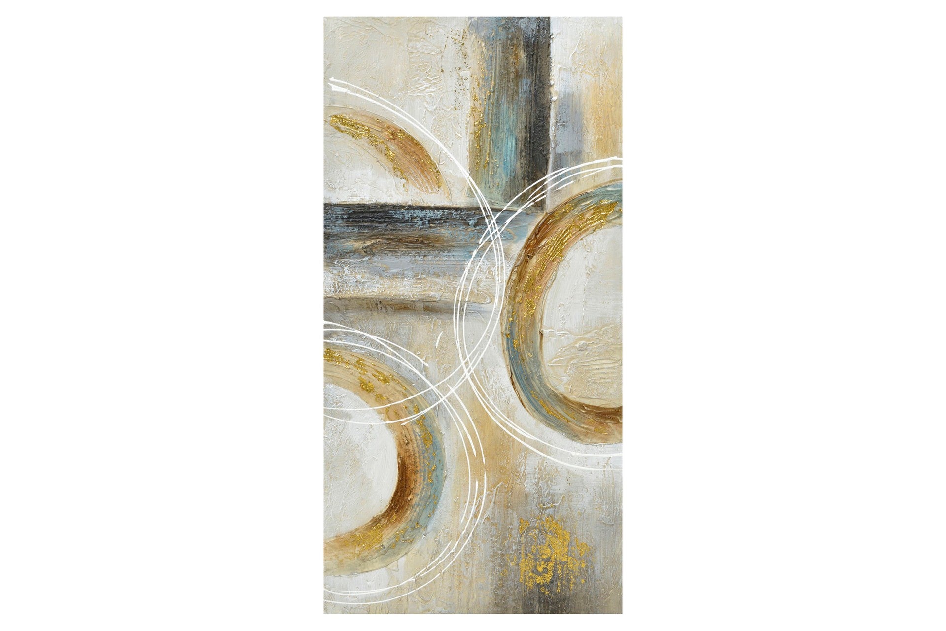 CONJUNTO DE 2 TELAS ABSTRATAS, 40% PINTADAS À MÃO, 40x3x80 CM