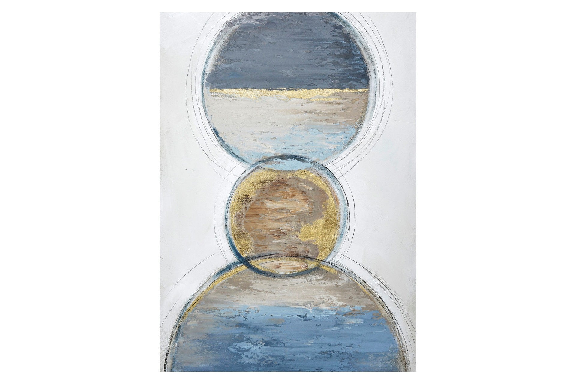 CONJUNTO DE 2 TELAS ABSTRATAS, 40% PINTADAS À MÃO, 50x3x70 CM