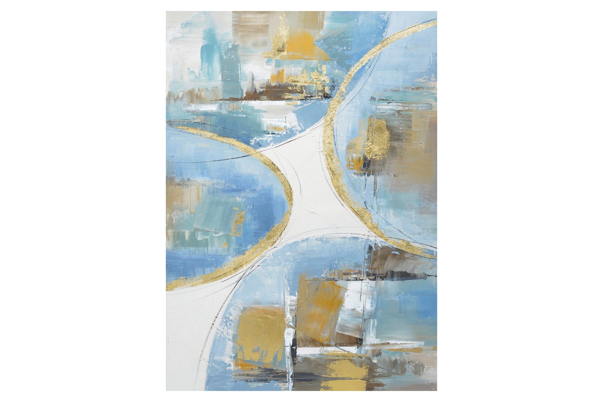 CONJUNTO DE 2 TELAS ABSTRATAS, 40% PINTADAS À MÃO, 50x3x70 CM