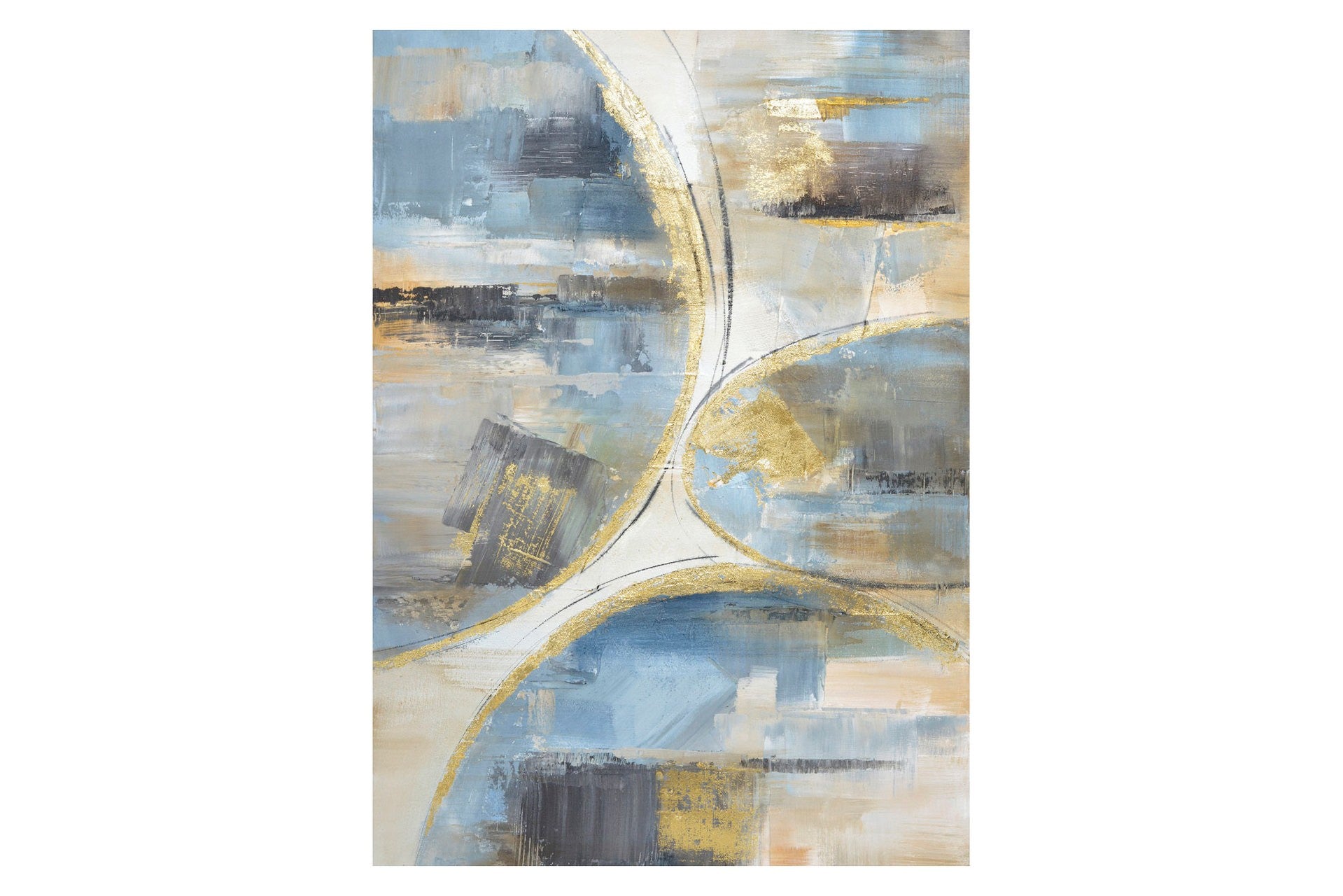 CONJUNTO DE 2 TELAS ABSTRATAS, 40% PINTADAS À MÃO, 50x3x70 CM