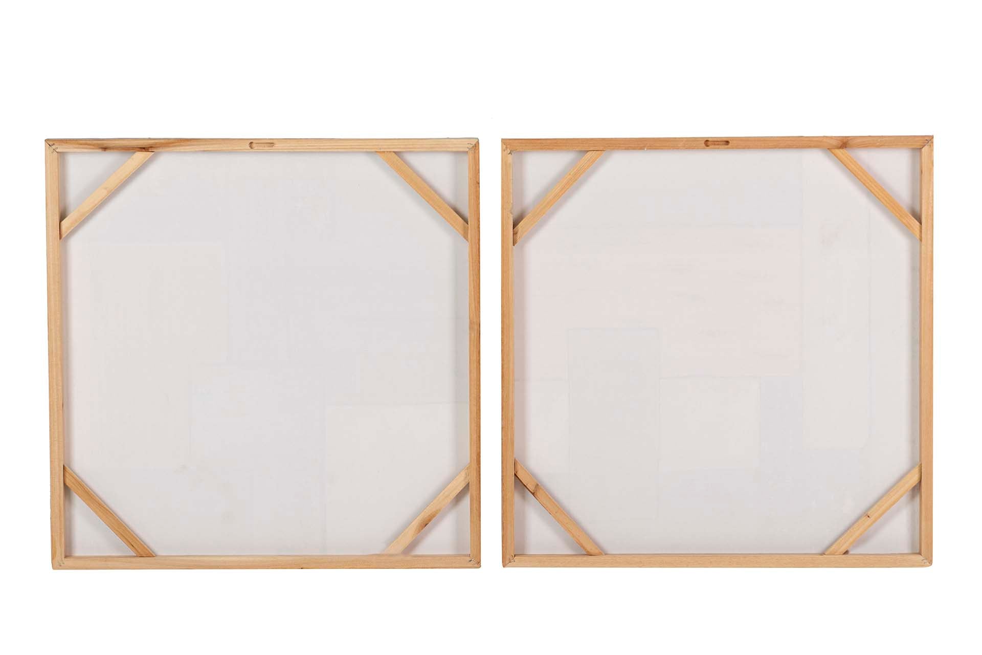SET OF 2 ABSTRACT CANVASES, 40% HAND PAINTED, 60x3x60 CM