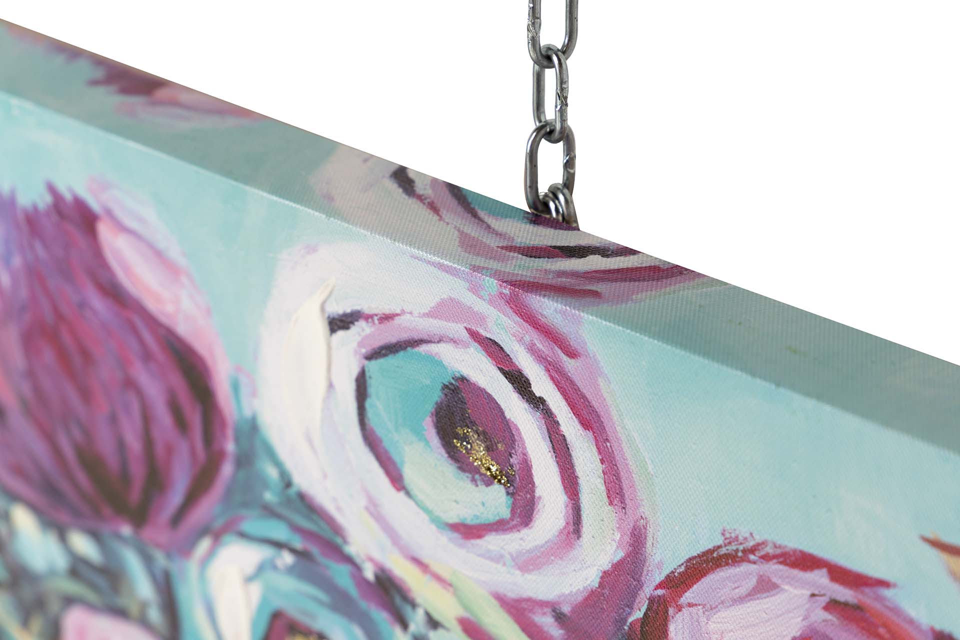 SET OF 2 CANVASES WITH FLOWERS, 40% HAND PAINTED, 70x3x50 CM